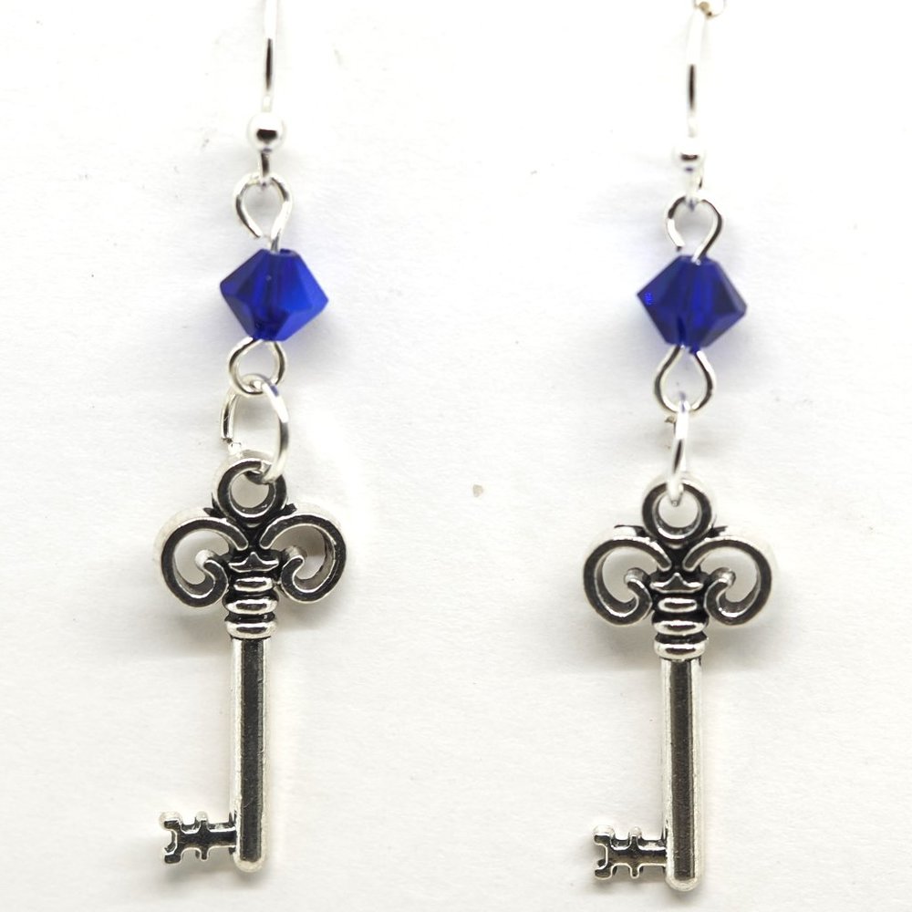 Blue Key Earrings